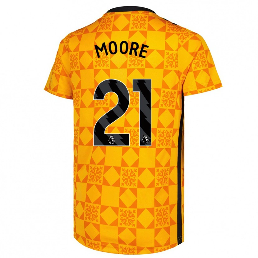 Danxen Criança Simon Moore #21 Amarelo Preto Camisola Guarda-Redes 2025/26 Camisa Brasil