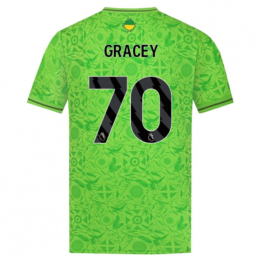 Danxen Criança Josh Gracey #70 Verde Preto Camisola Guarda-Redes 2025/26 Camisa Brasil