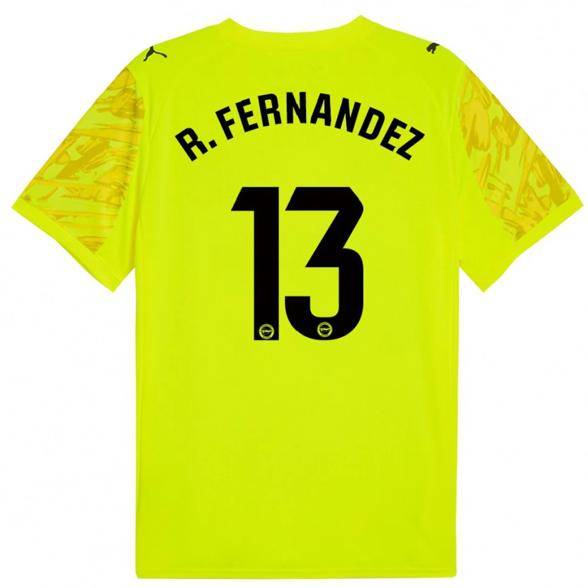 Danxen Criança Raúl Fernández #13 Amarelo Preto Camisola Guarda-Redes 2025/26 Camisa Brasil