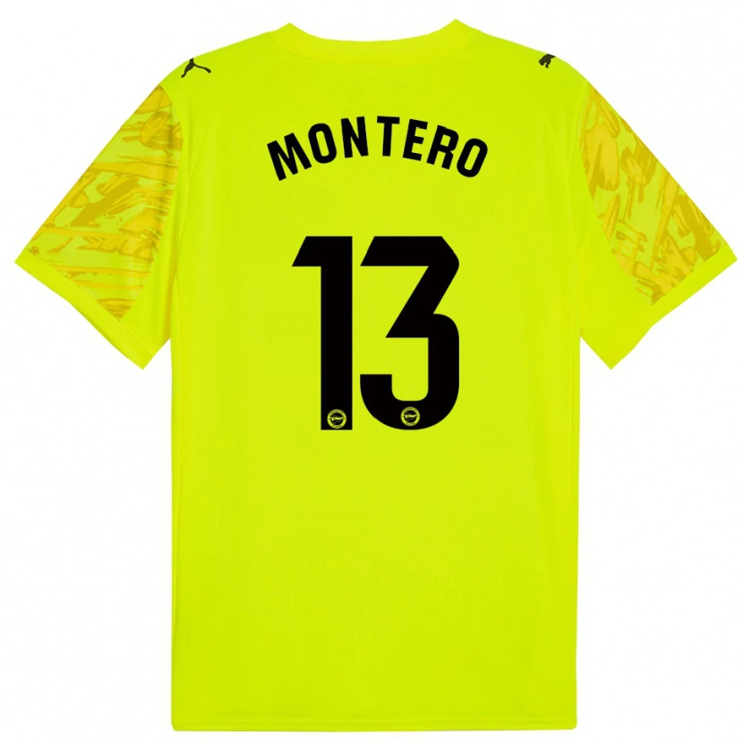 Danxen Criança Rubén Montero #13 Amarelo Preto Camisola Guarda-Redes 2025/26 Camisa Brasil
