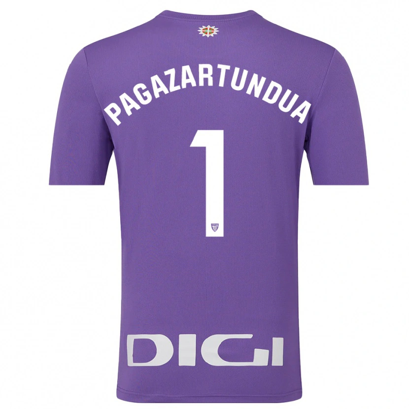 Danxen Criança Iker Pagazartundua #1 Roxo Branco Camisola Guarda-Redes 2025/26 Camisa Brasil