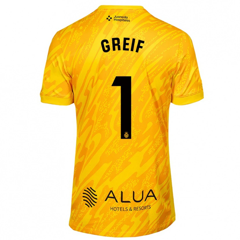 Danxen Criança Dominik Greif #1 Laranja Preto Camisola Guarda-Redes 2025/26 Camisa Brasil