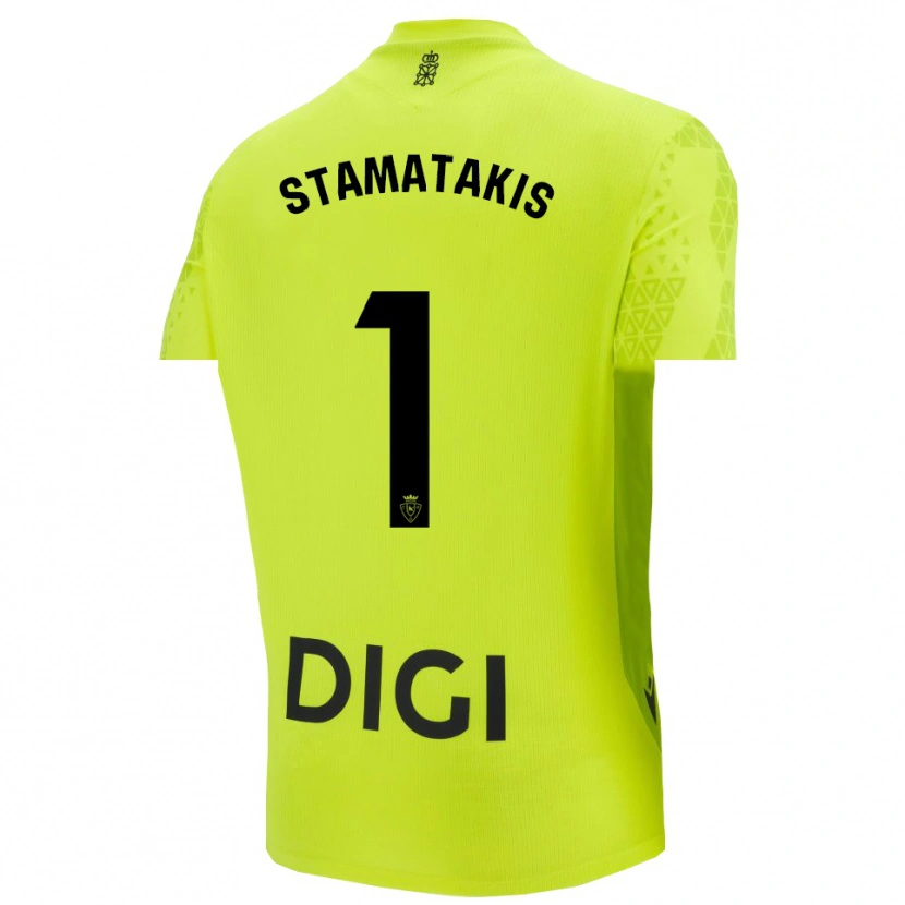 Danxen Criança Dimitrios Stamatakis #1 Verde Fluorescente Camisola Guarda-Redes 2025/26 Camisa Brasil