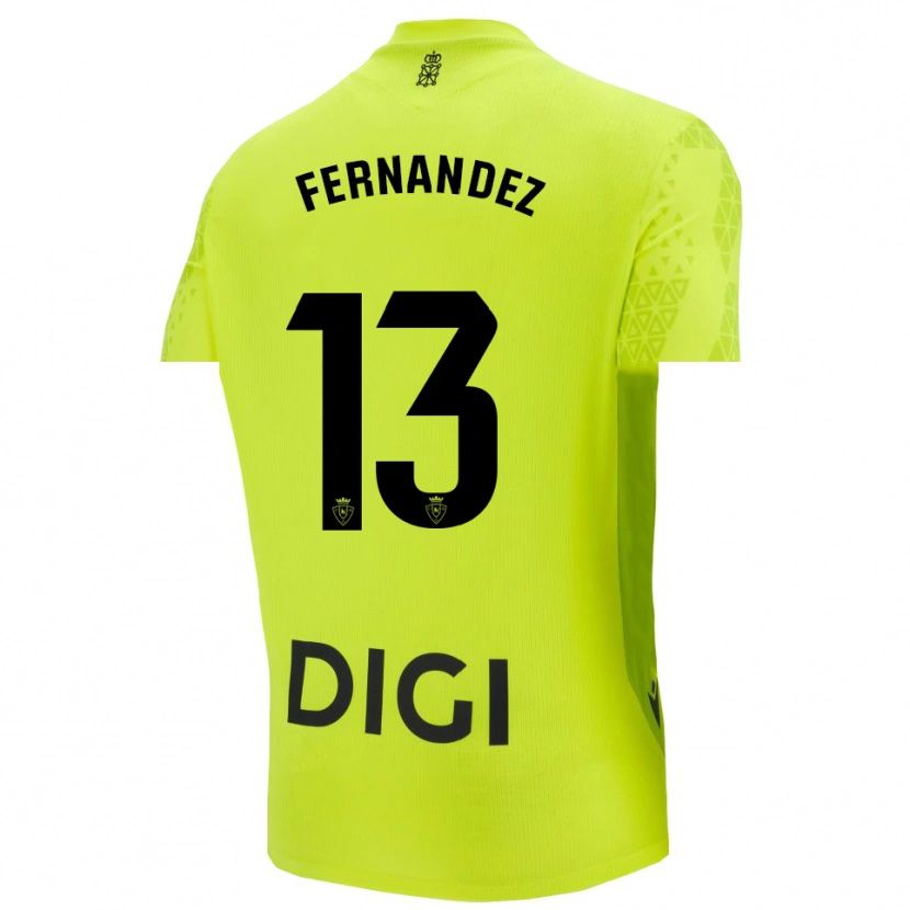 Danxen Criança Aitor Fernández #13 Verde Fluorescente Camisola Guarda-Redes 2025/26 Camisa Brasil