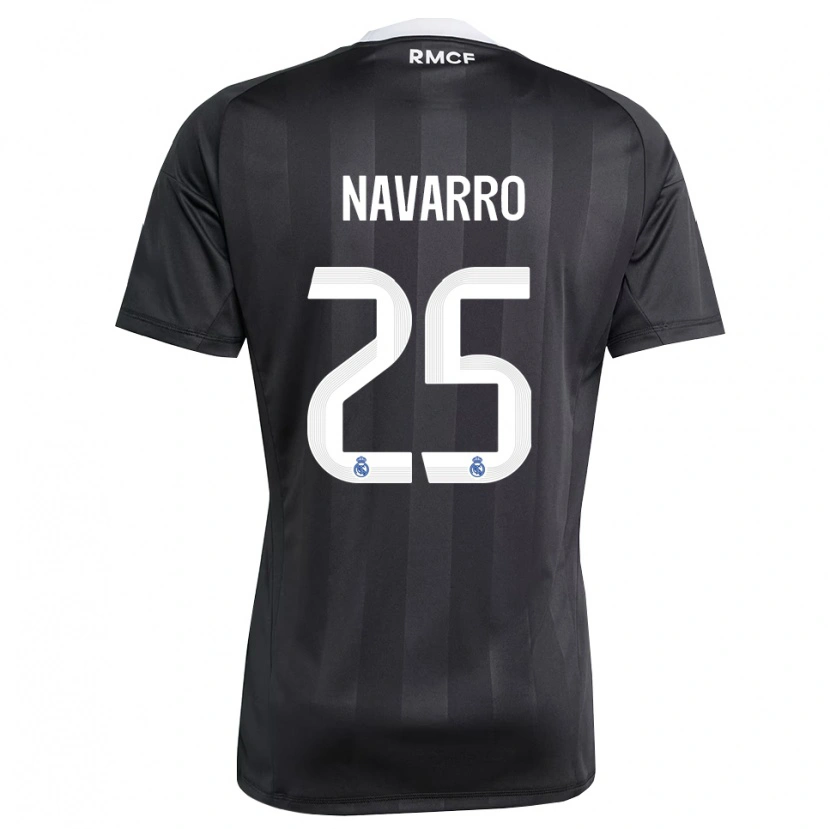 Danxen Criança Javier Navarro #25 Preto Branco Camisola Guarda-Redes 2025/26 Camisa Brasil