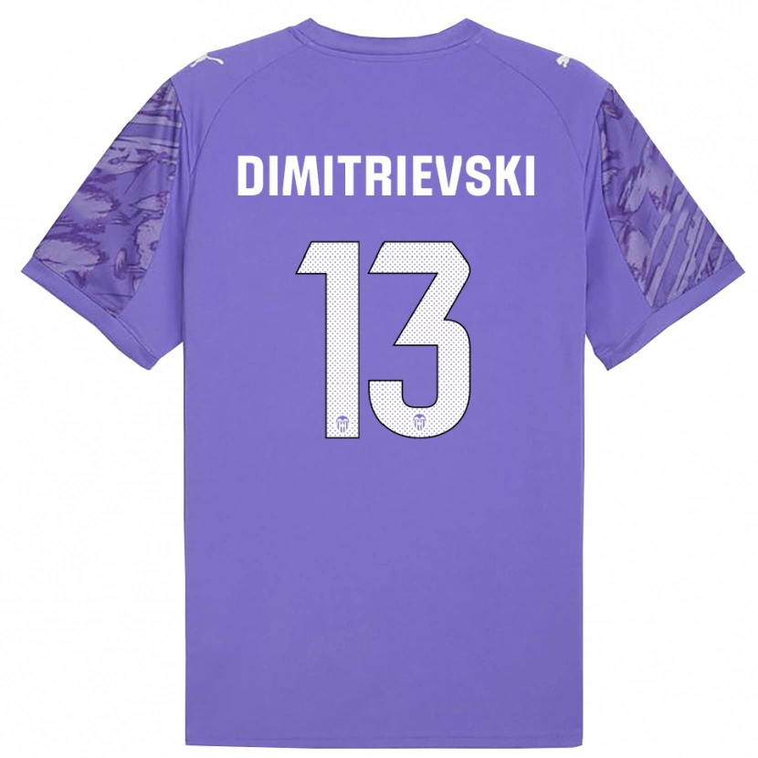 Danxen Criança Stole Dimitrievski #13 Lilás Branco Camisola Guarda-Redes 2025/26 Camisa Brasil