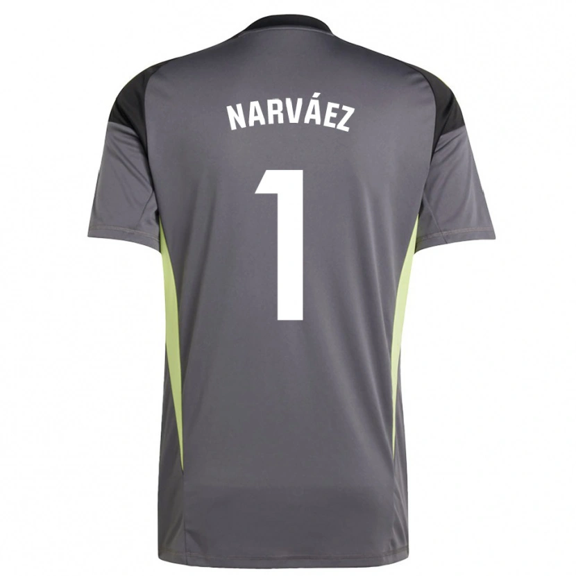 Danxen Criança Miguel Narváez #1 Cinza Escuro Preto Camisola Guarda-Redes 2025/26 Camisa Brasil