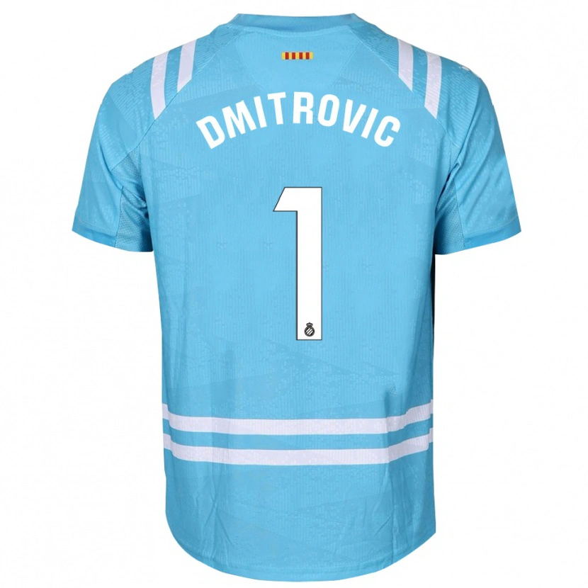 Danxen Criança Marko Dmitrovic #1 Azul Claro Branco Camisola Guarda-Redes 2025/26 Camisa Brasil
