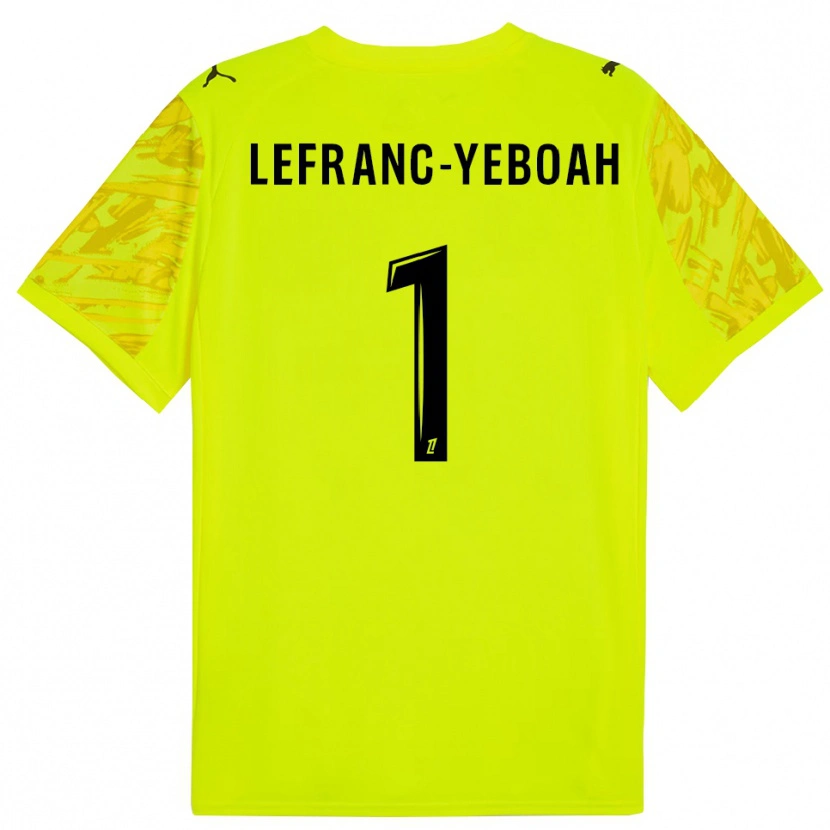 Danxen Criança Daïvy Lefranc-Yeboah #1 Verde Fluorescente Preto Camisola Guarda-Redes 2025/26 Camisa Brasil