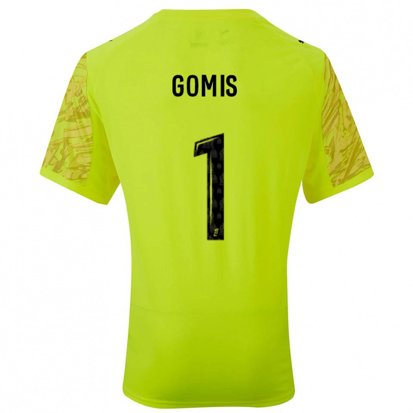 Danxen Criança Ibrahim Gomis #1 Verde Fluorescente Preto Camisola Guarda-Redes 2025/26 Camisa Brasil
