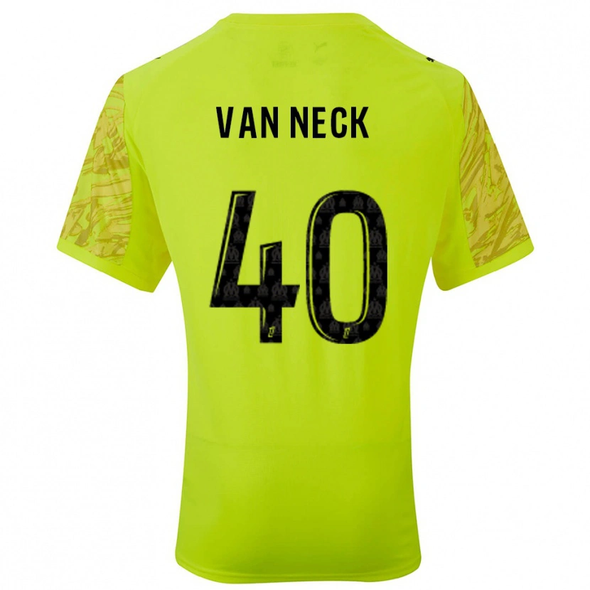 Danxen Criança Jelle Van Neck #40 Verde Fluorescente Preto Camisola Guarda-Redes 2025/26 Camisa Brasil