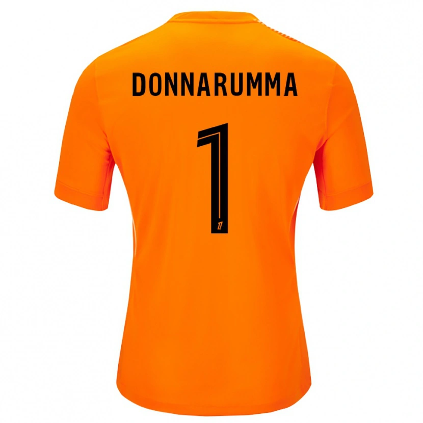 Danxen Criança Gianluigi Donnarumma #1 Laranja Preto Camisola Guarda-Redes 2025/26 Camisa Brasil