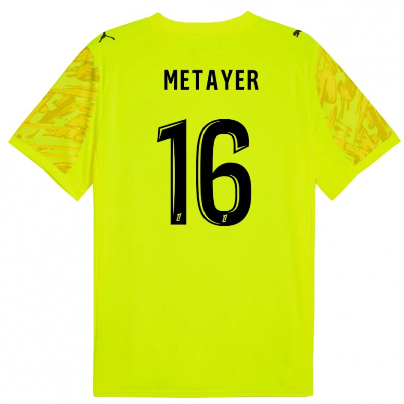 Danxen Criança Maxence Metayer #16 Verde Fluorescente Amarelo Camisola Guarda-Redes 2025/26 Camisa Brasil