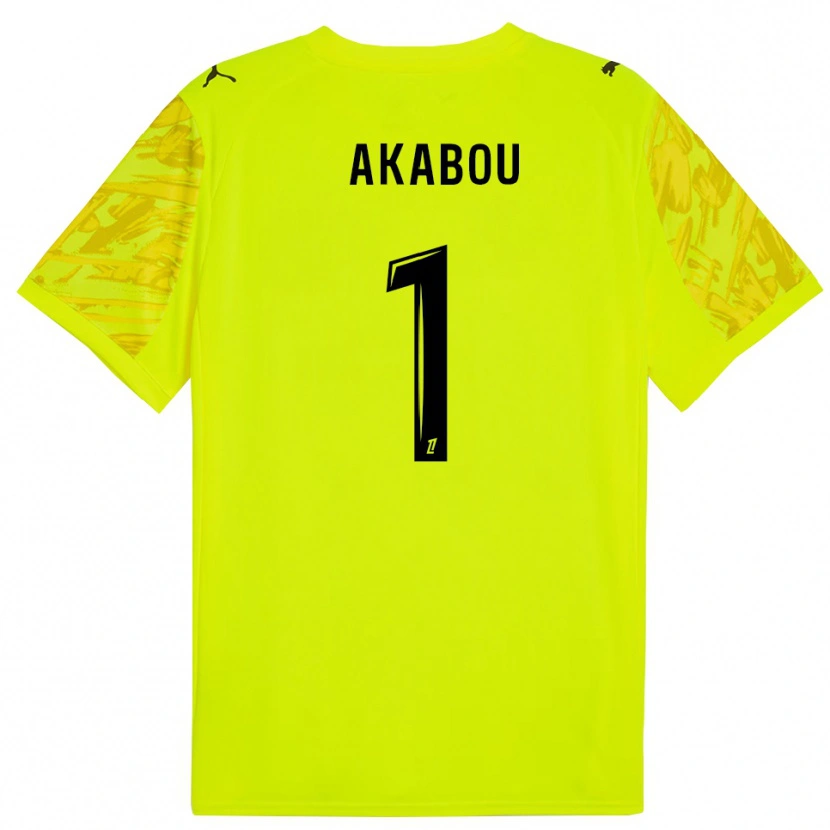 Danxen Criança Ayoub Akabou #1 Verde Fluorescente Amarelo Camisola Guarda-Redes 2025/26 Camisa Brasil