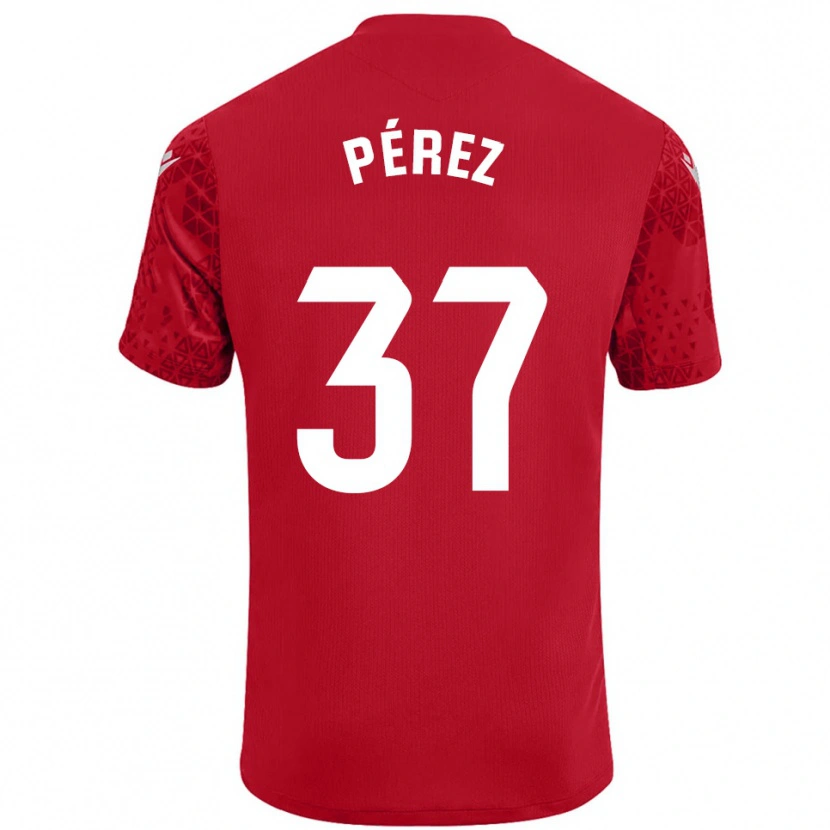 Danxen Criança David Pérez #37 Vermelho Branco Camisola Guarda-Redes 2025/26 Camisa Brasil