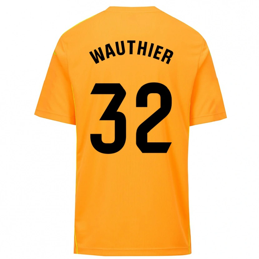 Danxen Criança Hugo Wauthier #32 Laranja Preto Camisola Guarda-Redes 2025/26 Camisa Brasil