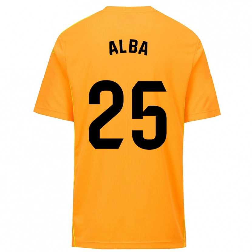 Danxen Criança Alba Acebes Rodríguez #25 Laranja Preto Camisola Guarda-Redes 2025/26 Camisa Brasil
