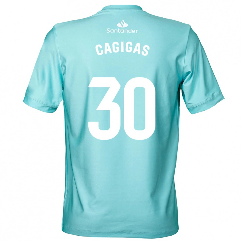 Danxen Criança Iván Cagigas #30 Ciano Claro Branco Camisola Guarda-Redes 2025/26 Camisa Brasil