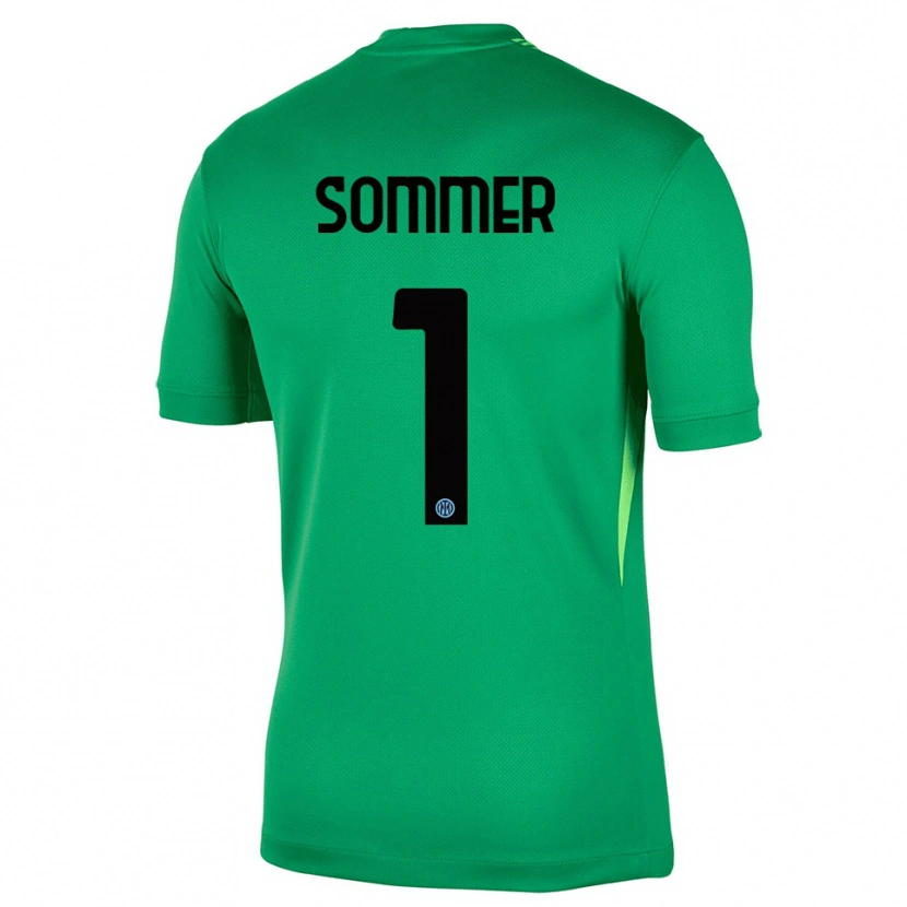 Danxen Criança Yann Sommer #1 Verde Claro Preto Camisola Guarda-Redes 2025/26 Camisa Brasil