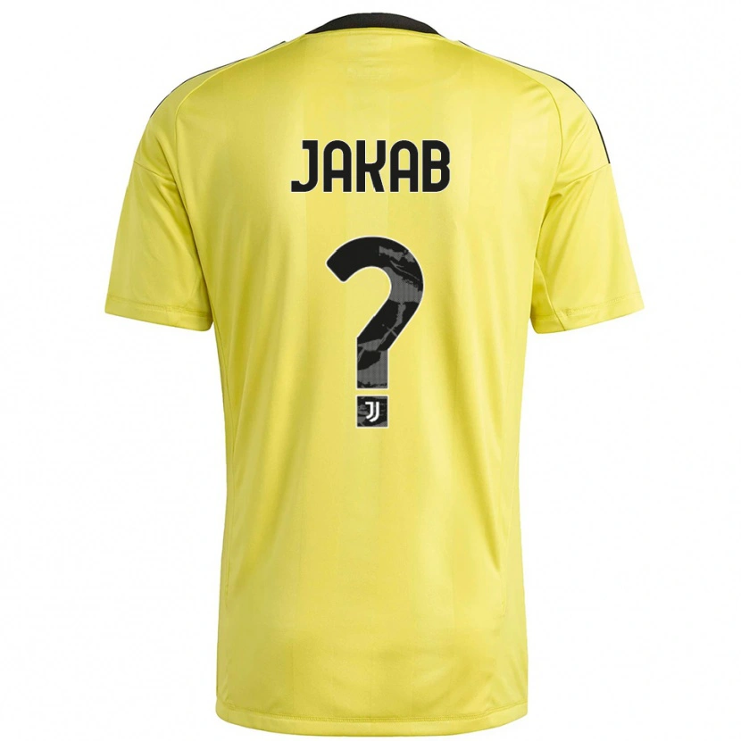 Danxen Criança Mátyás Jakab #0 Branco Amarelo Camisola Guarda-Redes 2025/26 Camisa Brasil