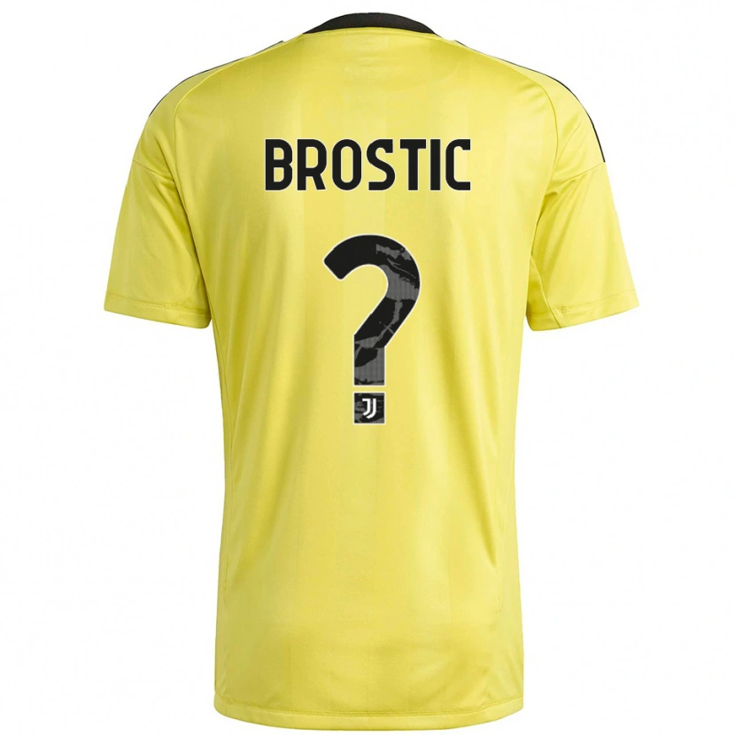Danxen Criança Gabriel Brostic #0 Branco Amarelo Camisola Guarda-Redes 2025/26 Camisa Brasil