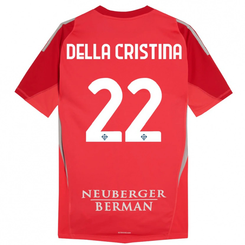 Danxen Criança Stefano Della Cristina #22 Cinza Vermelho Camisola Guarda-Redes 2025/26 Camisa Brasil