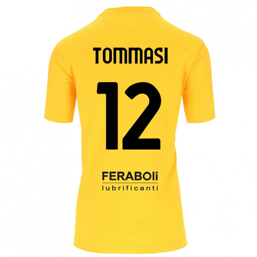 Danxen Criança Francesco Tommasi #12 Preto Amarelo Camisola Guarda-Redes 2025/26 Camisa Brasil