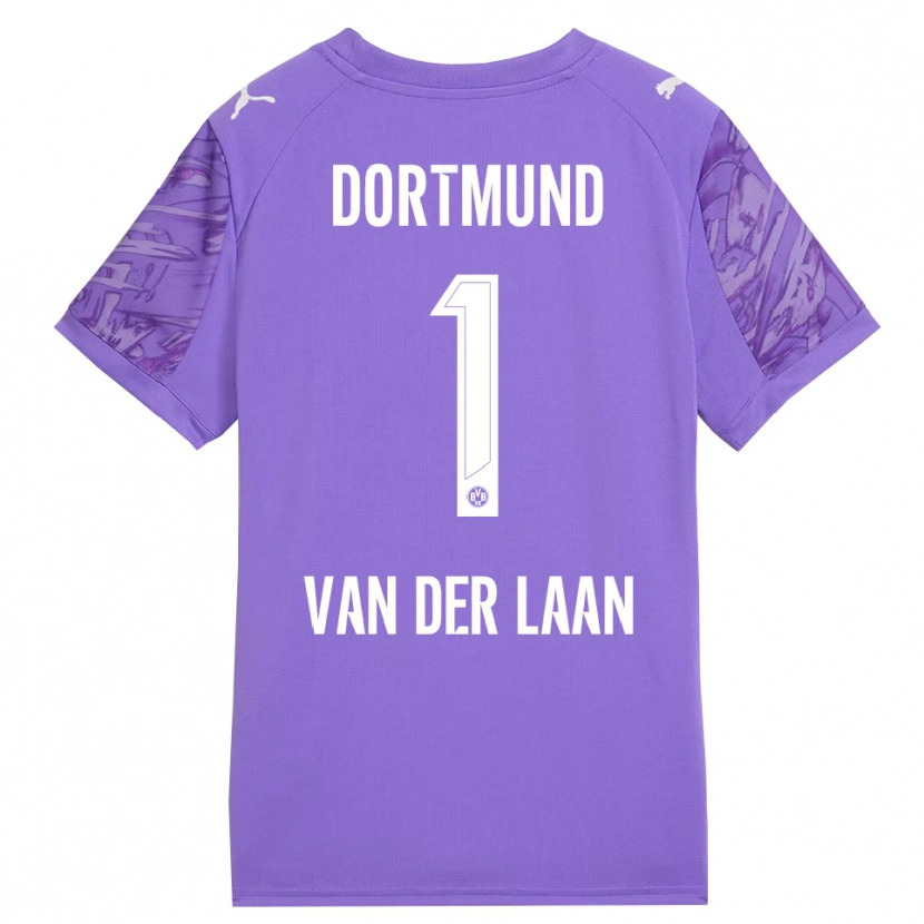 Danxen Criança Laura Van Der Laan #1 Branco Lilás Camisola Guarda-Redes 2025/26 Camisa Brasil