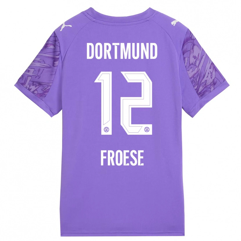 Danxen Criança Julien Froese #12 Branco Lilás Camisola Guarda-Redes 2025/26 Camisa Brasil