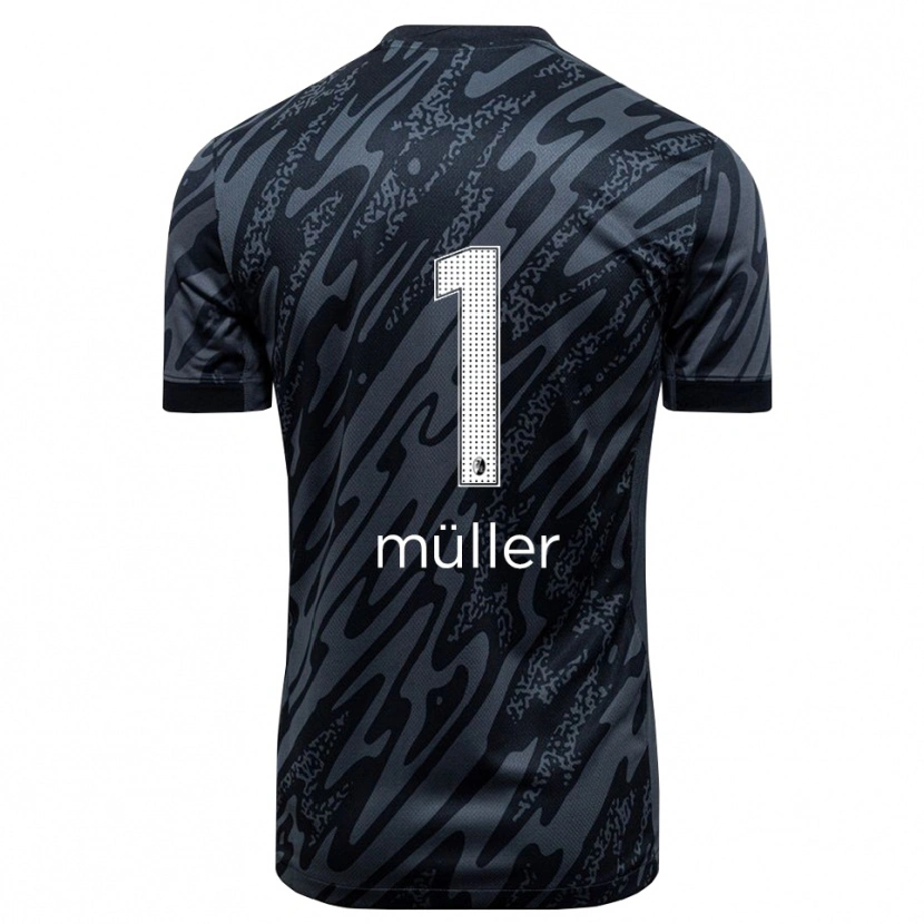 Danxen Criança Philipp Müller #1 Branco Preto Camisola Guarda-Redes 2025/26 Camisa Brasil