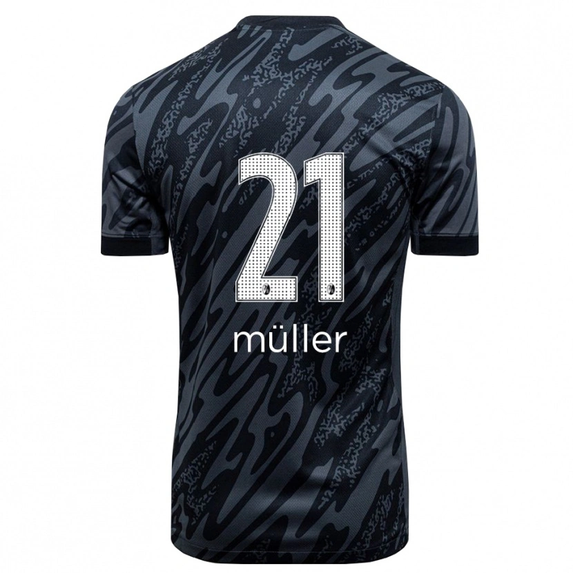 Danxen Criança Florian Müller #21 Branco Preto Camisola Guarda-Redes 2025/26 Camisa Brasil