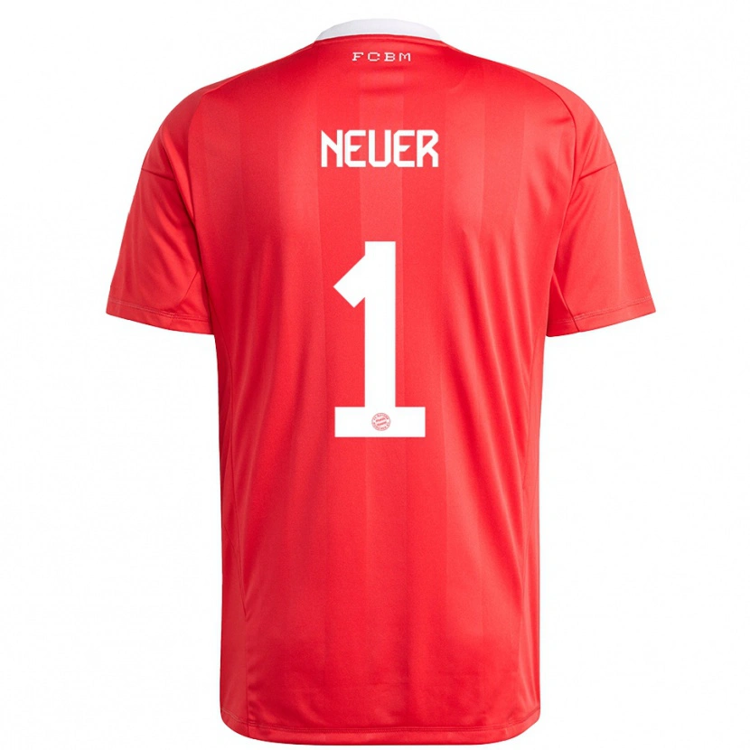 Danxen Criança Manuel Neuer #1 Branco Vermelho Camisola Guarda-Redes 2025/26 Camisa Brasil