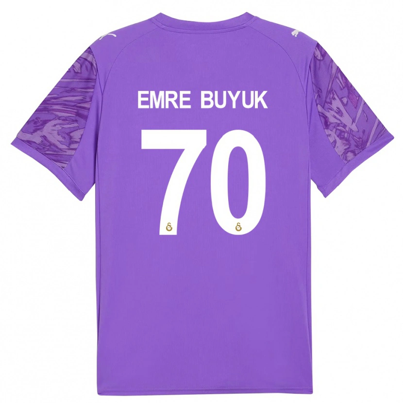 Danxen Criança Enes Emre Büyük #70 Branco Roxo Camisola Guarda-Redes 2025/26 Camisa Brasil