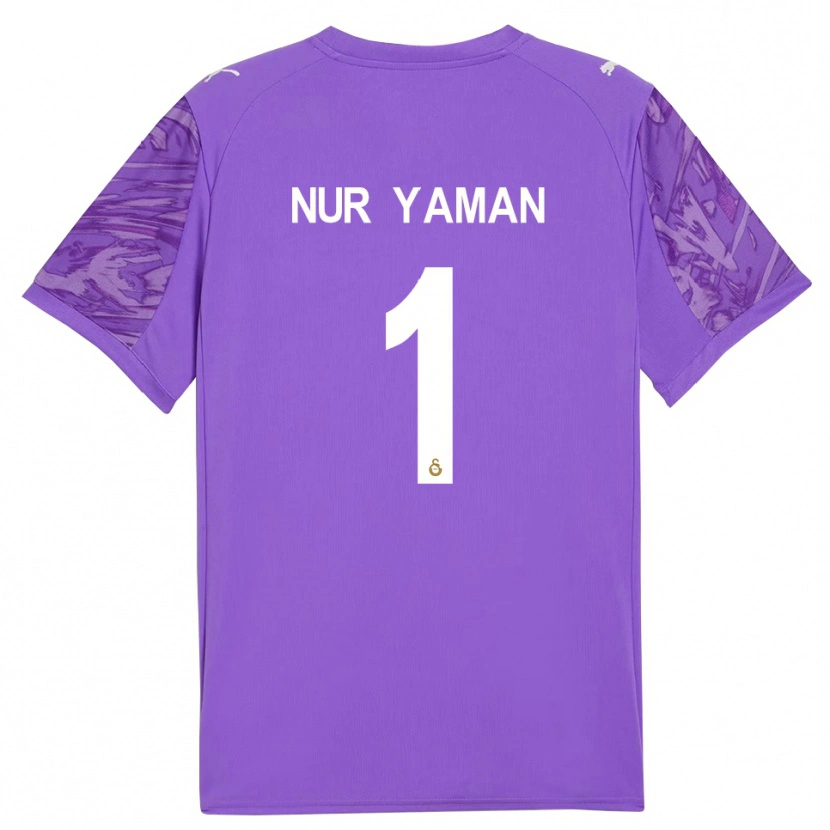 Danxen Criança Gamze Nur Yaman #1 Branco Roxo Camisola Guarda-Redes 2025/26 Camisa Brasil