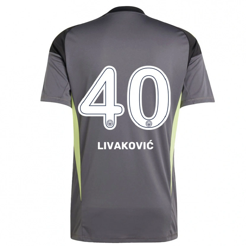 Danxen Criança Dominik Livakovic #40 Preto Cinza Escuro Camisola Guarda-Redes 2025/26 Camisa Brasil