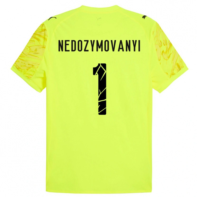 Danxen Criança Artem Nedozymovanyi #1 Verde Amarelo Camisola Guarda-Redes 2025/26 Camisa Brasil