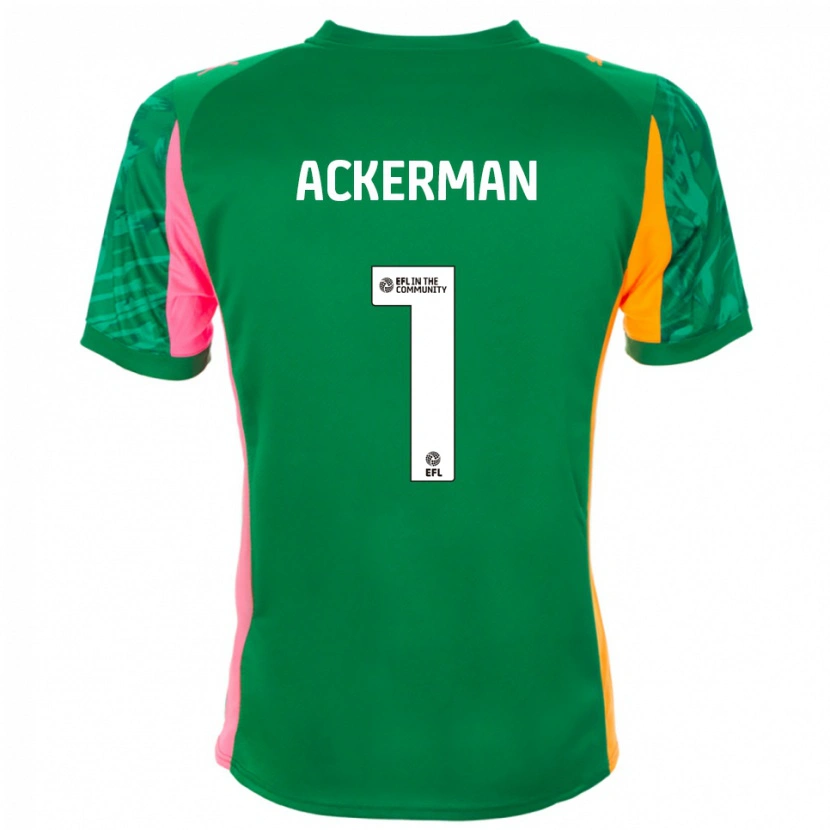 Danxen Homem Emily Ackerman #1 Laranja Verde Camisola Guarda-Redes 2025/26 Camisa Brasil