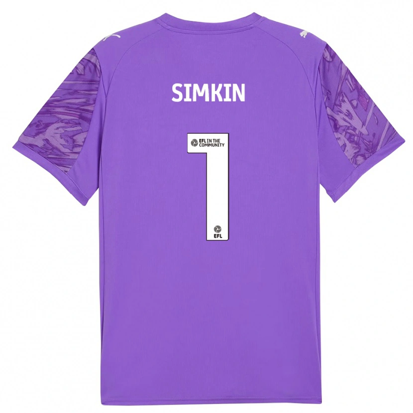 Danxen Homem Tommy Simkin #1 Roxo Escuro Camisola Guarda-Redes 2025/26 Camisa Brasil