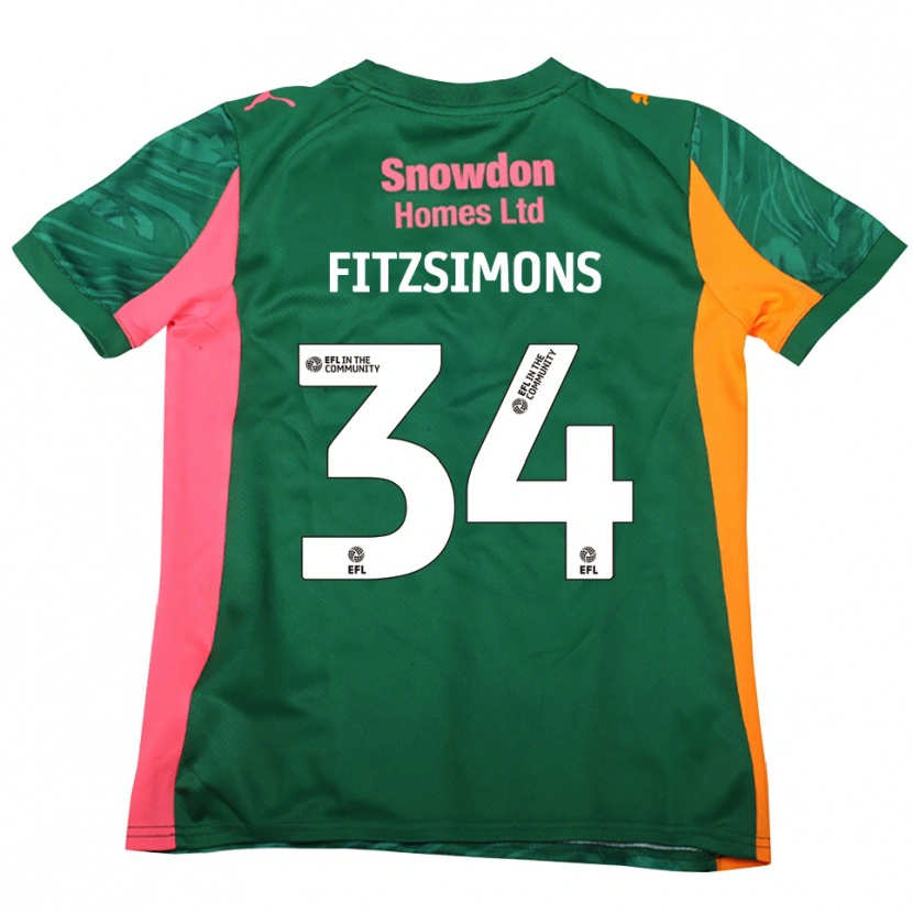 Danxen Homem Ross Fitzsimons #34 Rosa Verde Escuro Camisola Guarda-Redes 2025/26 Camisa Brasil