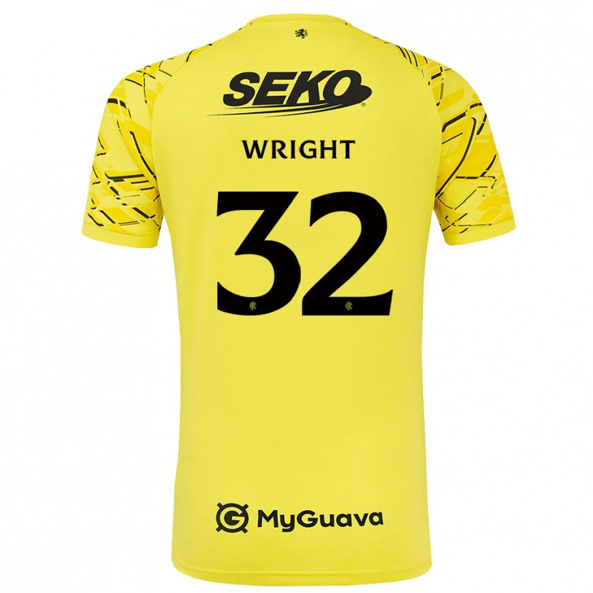 Danxen Homem Kieran Wright #32 Preto Amarelo Camisola Guarda-Redes 2025/26 Camisa Brasil