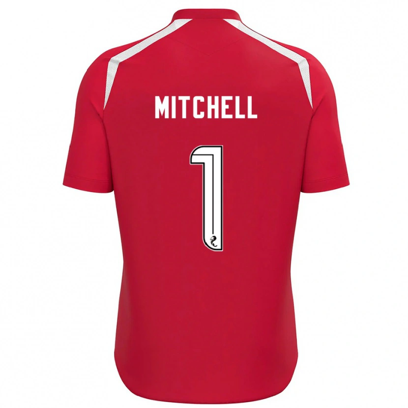 Danxen Homem Ellie Mitchell #1 Branco Vermelho Camisola Guarda-Redes 2025/26 Camisa Brasil