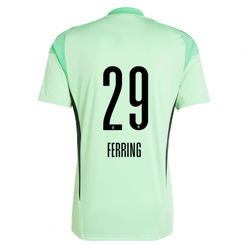 Danxen Homem Johannes Ferring #29 Verde Claro Preto Camisola Guarda-Redes 2025/26 Camisa Brasil