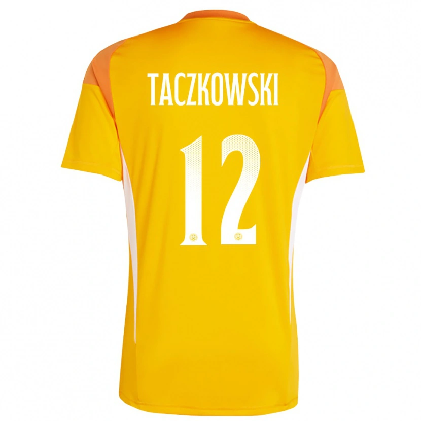 Danxen Homem Simon Taczkowski #12 Laranja Branco Camisola Guarda-Redes 2025/26 Camisa Brasil