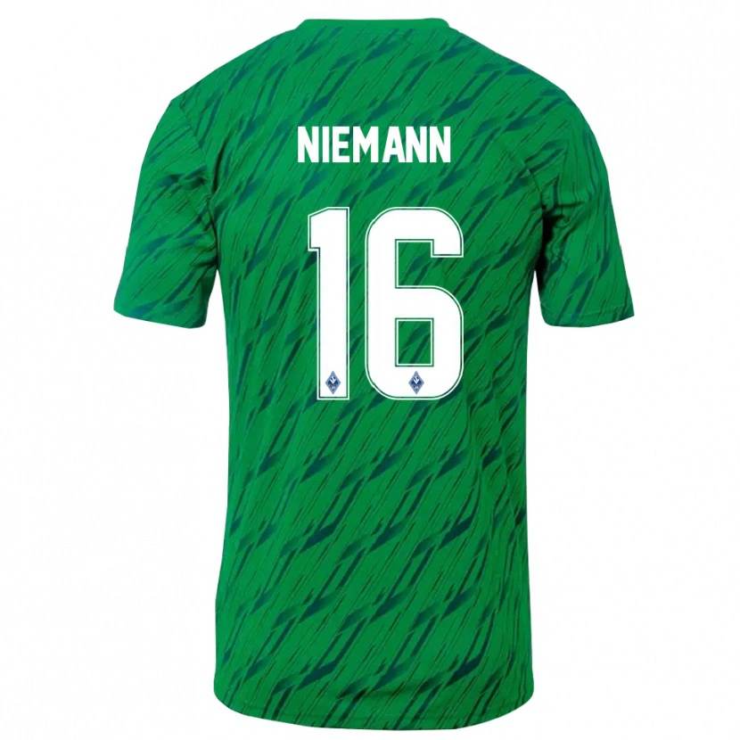 Danxen Homem Jan Niemann #16 Verde Branco Camisola Guarda-Redes 2025/26 Camisa Brasil