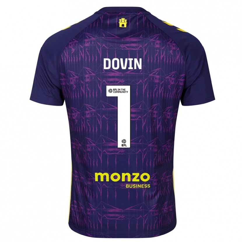 Danxen Homem Oliver Dovin #1 Amarelo Roxo Camisola Guarda-Redes 2025/26 Camisa Brasil