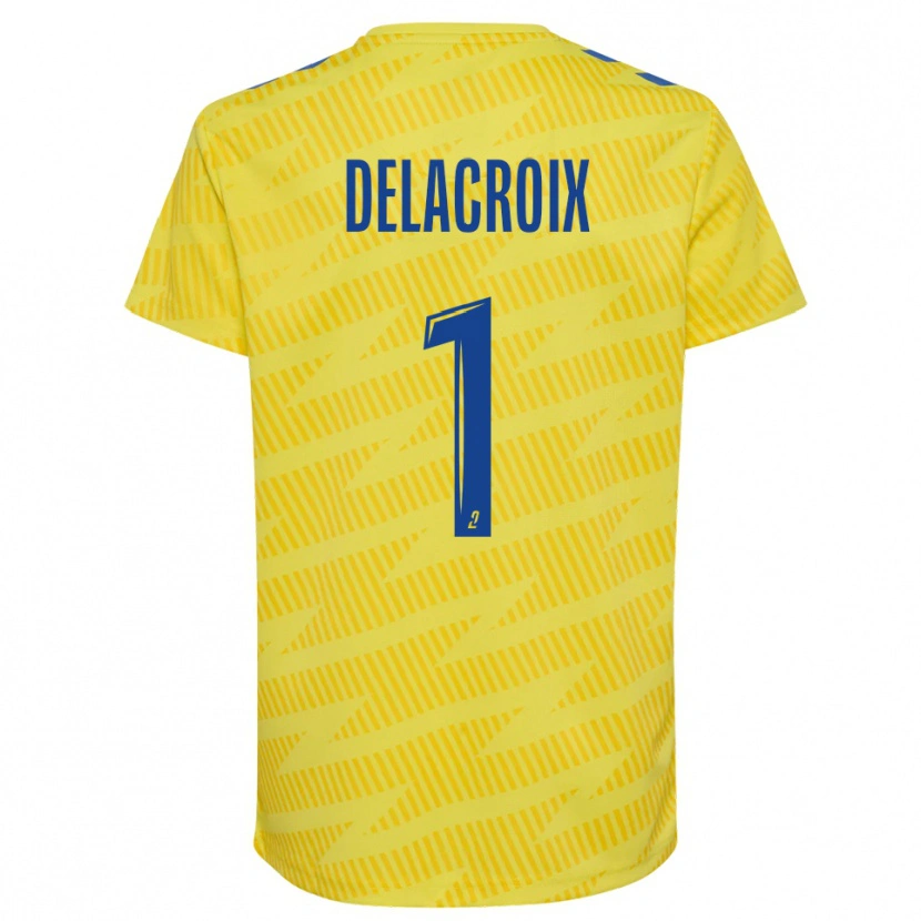 Danxen Homem Noa Delacroix #1 Amarelo Azul Camisola Guarda-Redes 2025/26 Camisa Brasil