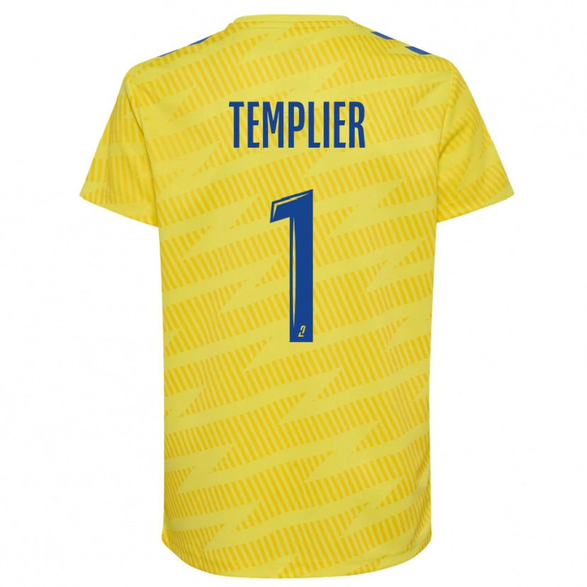 Danxen Homem Emma Templier #1 Amarelo Azul Camisola Guarda-Redes 2025/26 Camisa Brasil
