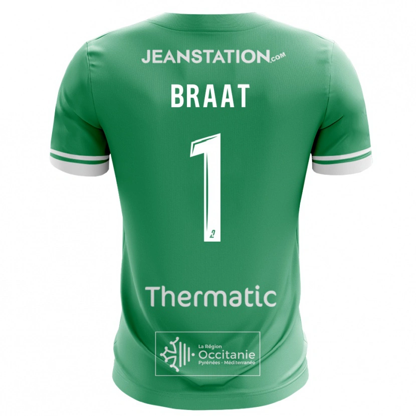 Danxen Homem Quentin Braat #1 Verde Branco Camisola Guarda-Redes 2025/26 Camisa Brasil