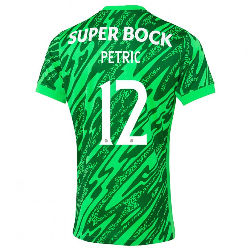 Danxen Homem Luka Petric #12 Verde Branco Camisola Guarda-Redes 2025/26 Camisa Brasil