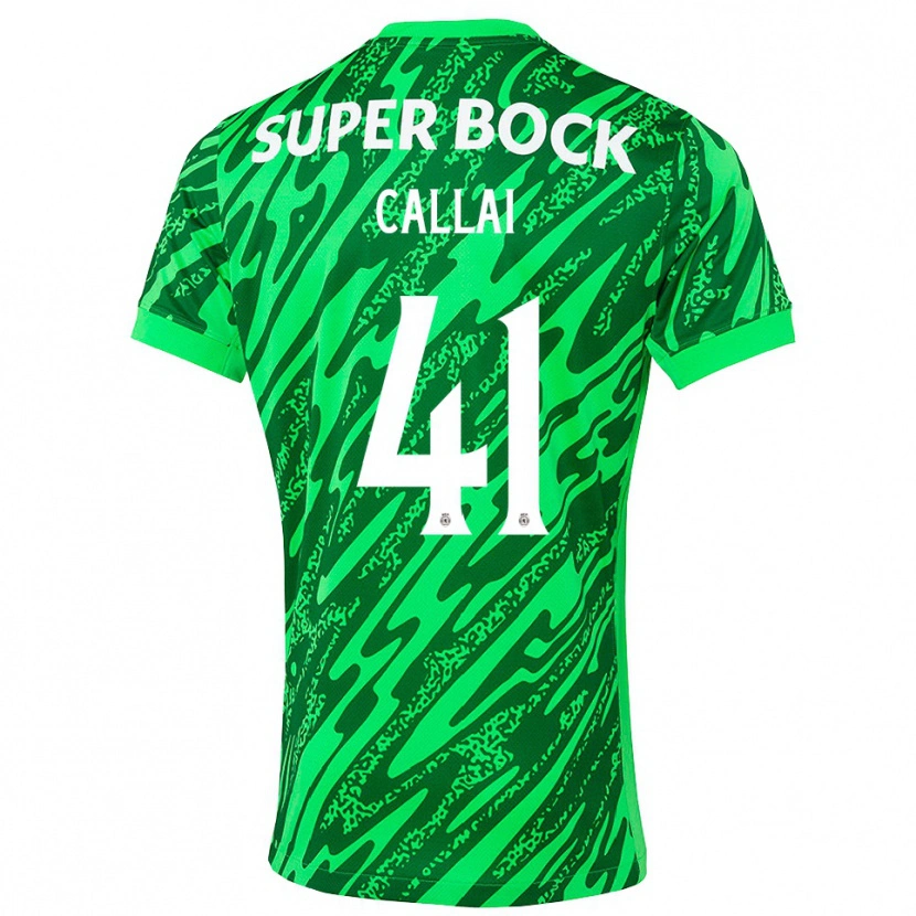 Danxen Homem Diego Callai #41 Verde Branco Camisola Guarda-Redes 2025/26 Camisa Brasil